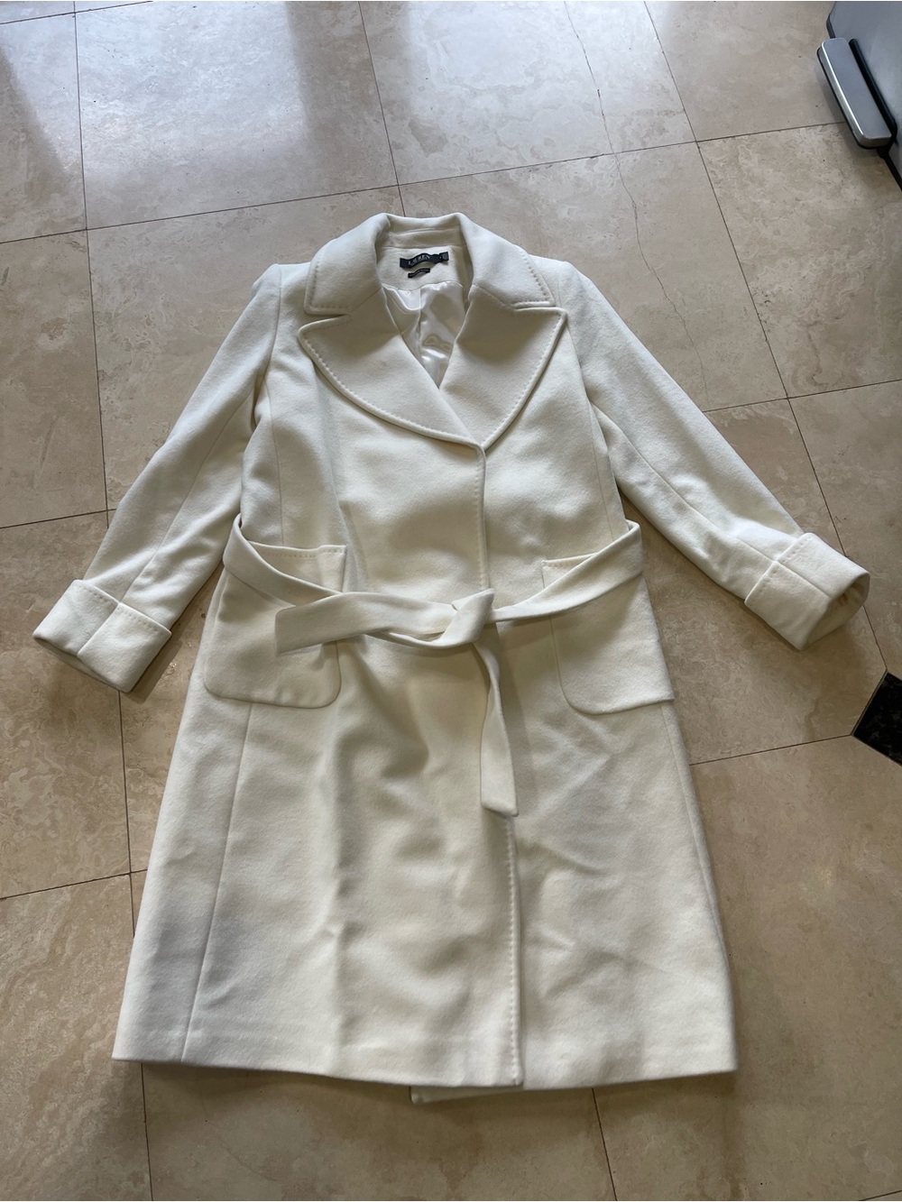 Ralph Lauren Women's NWOT Cream Belted Pea Coat